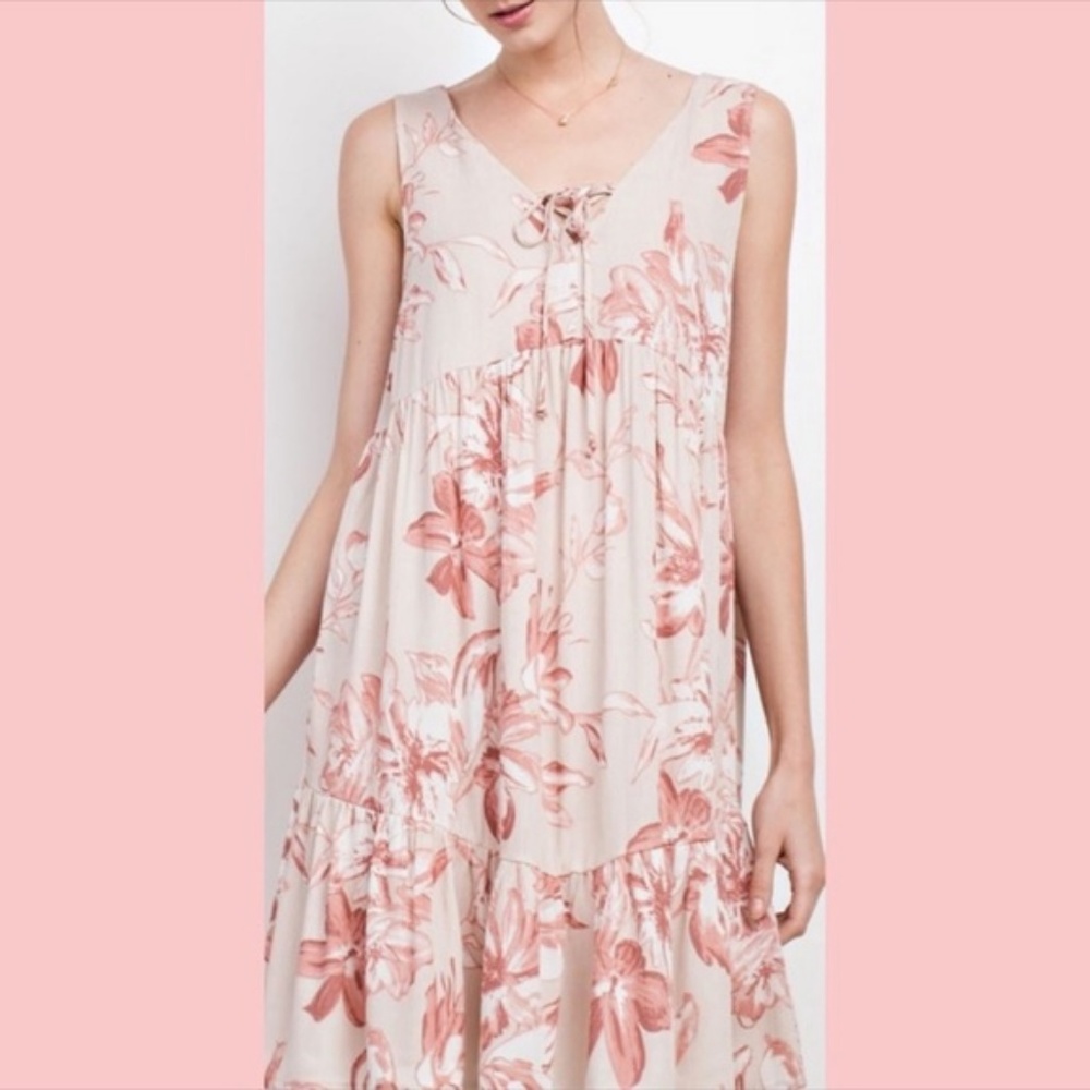 Boho Swing Dress Vintage Rose & Cream NWT
